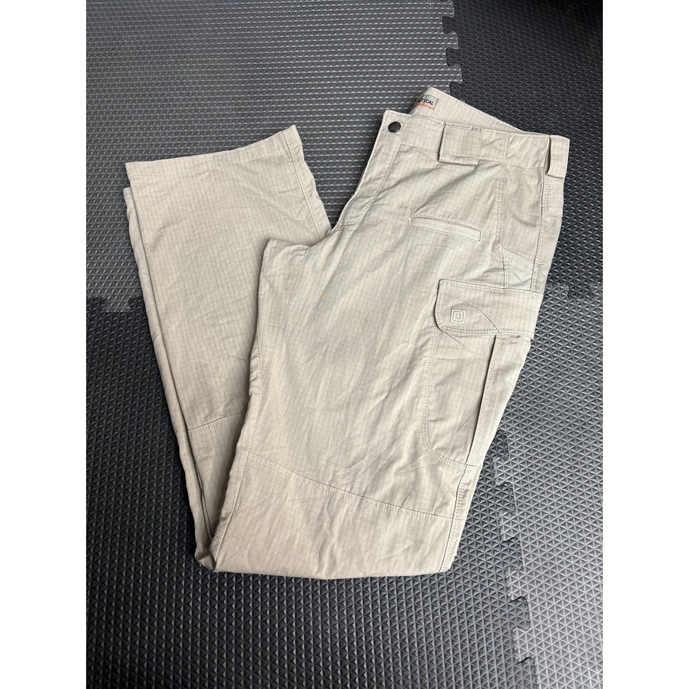 5.11 Tactical Men's Khaki Cargo Activewear Pants Size 34 Long Ripstop Outdoor
